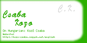 csaba kozo business card