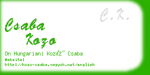 csaba kozo business card